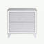 Table de chevet 2 tiroirs avec accents scintillants, argent