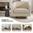Applewold Upholstered Light Brown Cotton Blend Swivel Barrel Chair with Solid Wood Base-114606127