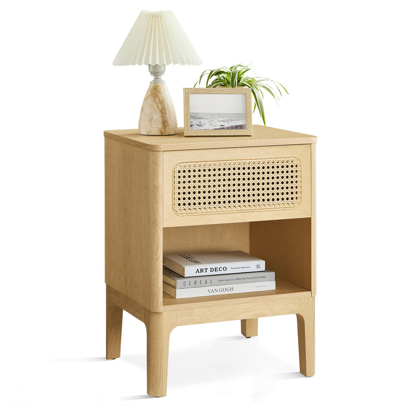 Aljoscha 45cm W Manufactured Wood Bedside Table