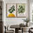 Mid Century Modern Boho "Bold Bright Yellow & Green Leaves Artwork, Abstract Botanical Neutral Wall Pictures, Framed Canvas Giclée Print 3 Pieces Wall Art"-70115283-70115284