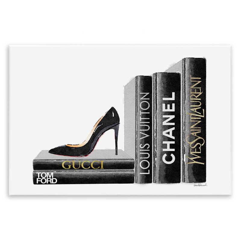 «High Fashion Book Shelf with Stilettos Heel», reproduction d'impression, H 10 po x l 15 po