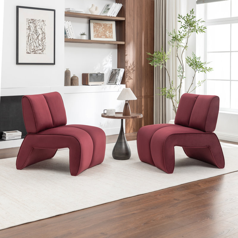 Fauteuil d'appoint en velours Angel, Red