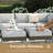  7-Piece Outdoor Modular Wicker Sectional Sofa with Fire Pit Table, Patio Furniture Conversation Set with Deep Seating and Thick Cushions-1299016213