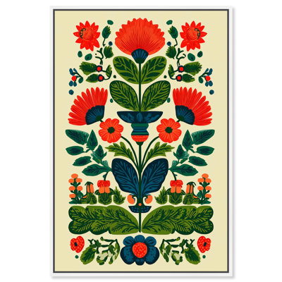 Décoration murale miroitante Bloom, reproduction d'art sur toile par Art Remedy, cadre blanc, 36 x 54