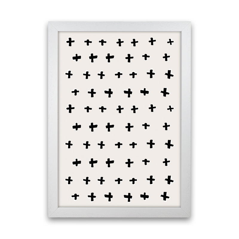 Plus - Print on Canvas, 34cm H x 25cm W x 3cm D, White Framed