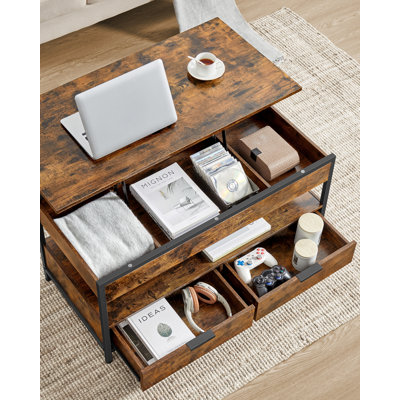 Afeez Lift Top Four Leg Coffee Table with Storage