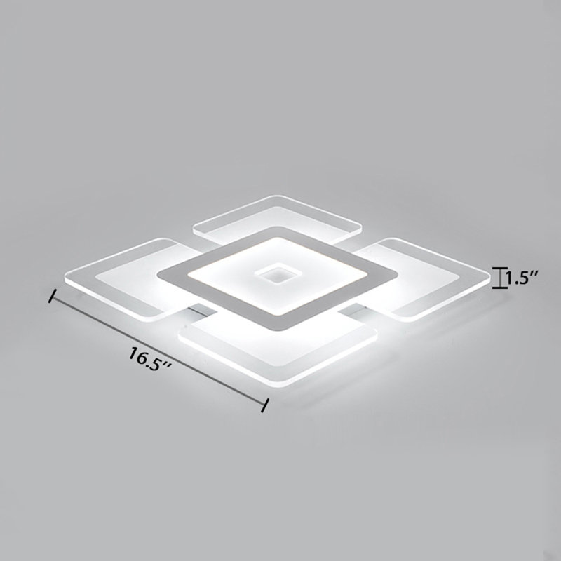 Plafonnier encastré à 1 lumière Andria, H 0,5 po x l 16,5 po x P 16,5 po