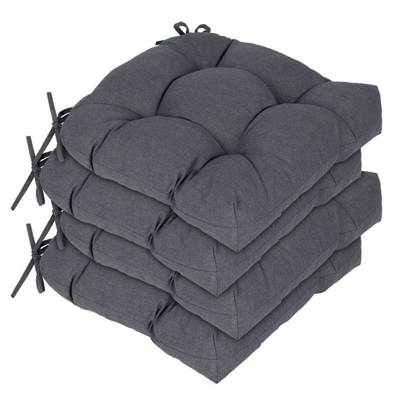 Coussins de chaise touffetés pour l'extérieur, Dark Gray