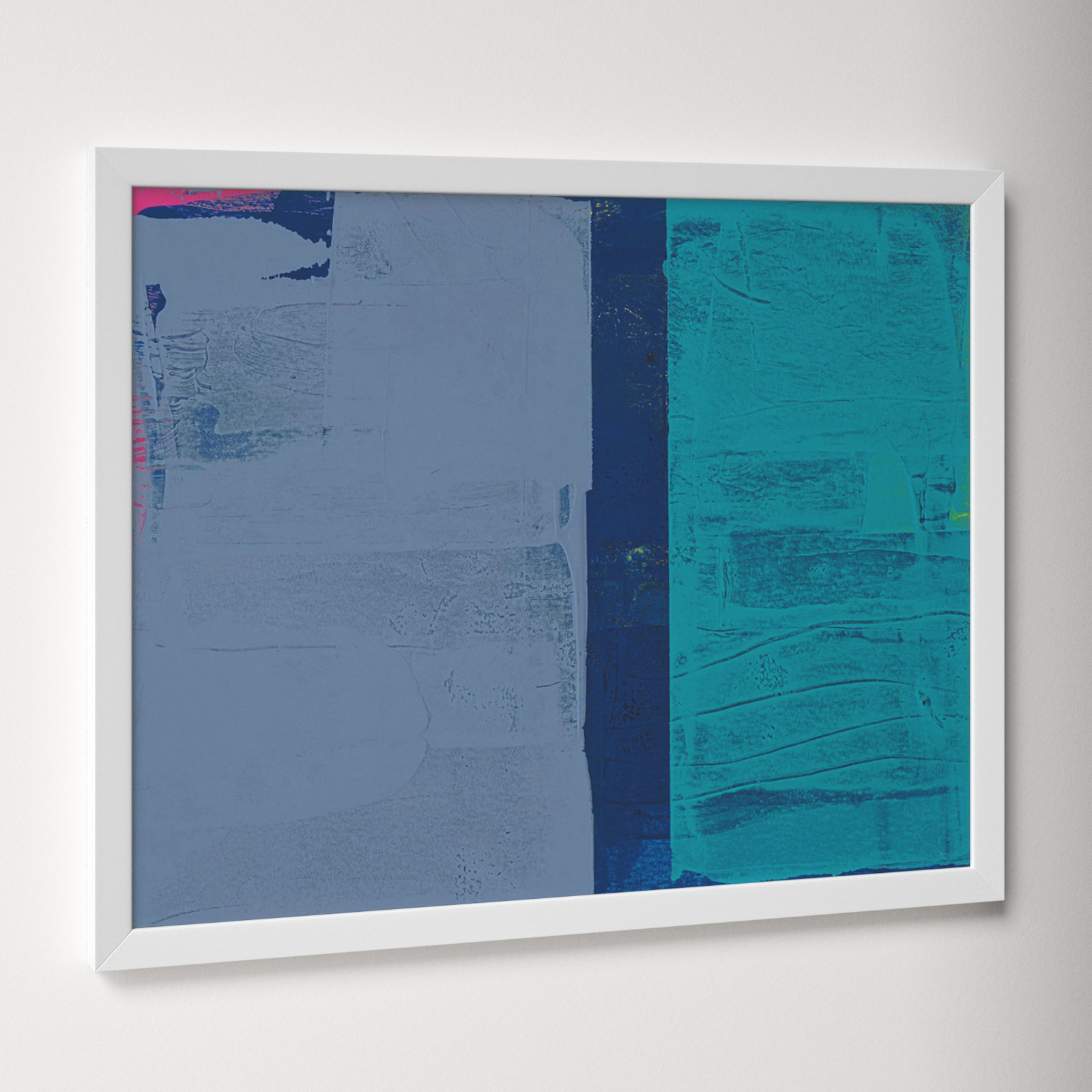 Bold in Blue "Bold in Blue 2" Print, Silver Framed, 20" H x 25" W x 1.38" D