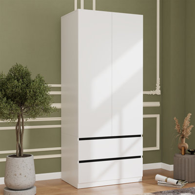 75" Armoire Wardrobe Closet With 2 Drawers
