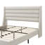 Très grand lit plateforme tapissier avec tête de lit ondulée, tissu chenille de qualité supérieure, ivoire-2065024080