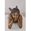 Statue jeune fille réfléchissante en bronze calme: 24 po x 9 po x H 12 po