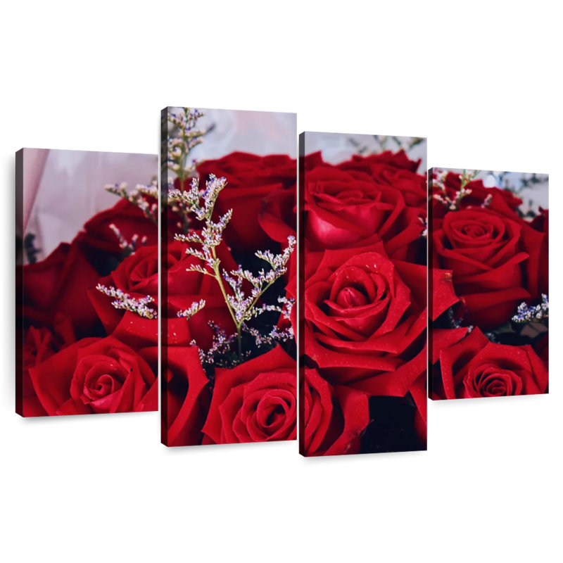 Bouquet de roses rouges Hardie, H 54 po x l 84 po