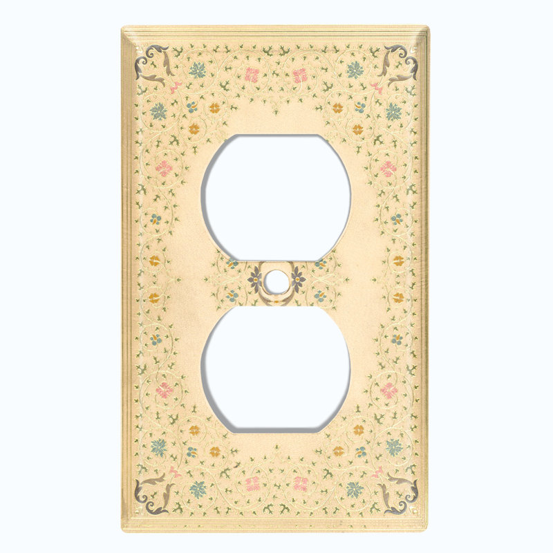 Patterned 1 - Gang Duplex Outlet Standard Wall Plate