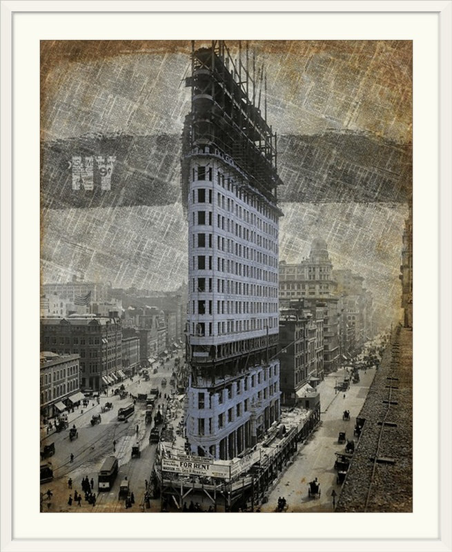 « i », art roberts, reproduction de photo New York, H 48 po x l 38 po x P 1,5 po, Toile