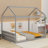 Wooden House Bed With Headboard-801188085