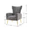 Fauteuil à oreilles en velours Citium-1807437126