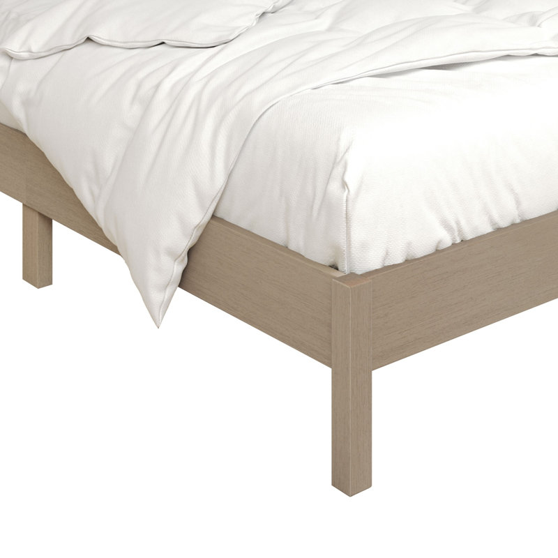 Freeland Wooden Platform Bed, Gray, King