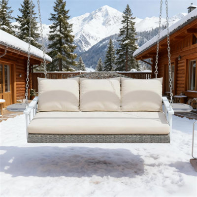 Banc de patio extérieur avec porte-gobelet