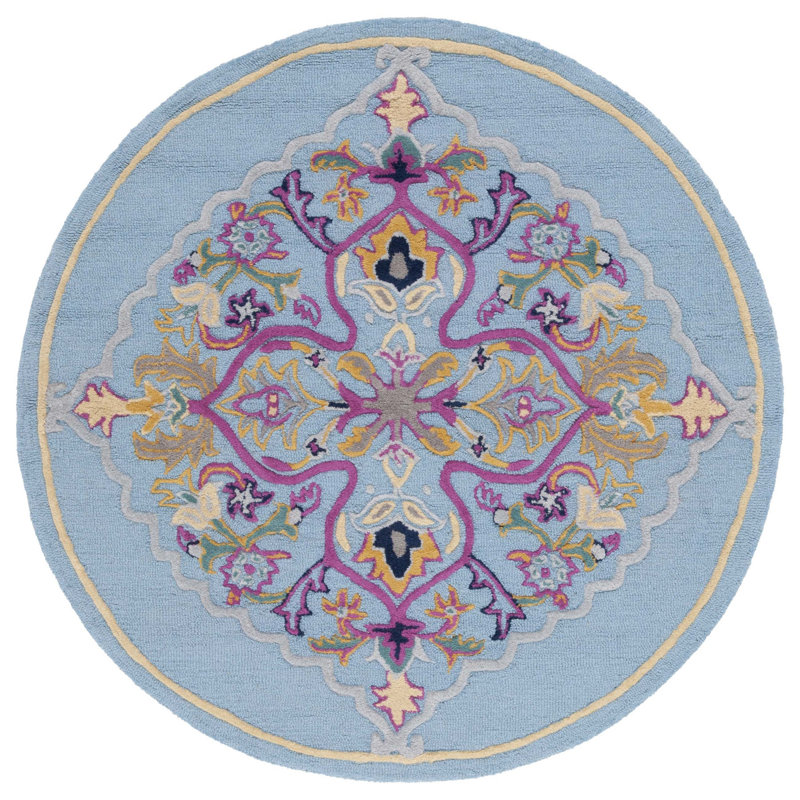 Blokzijl Hand Tufted Wool Oriental Rug, Round 5'
