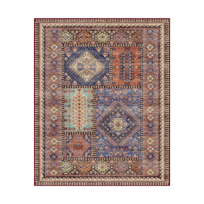 Rumi Multicolor Washable 2-Piece Rug and Pad System