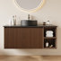 Armoire de salle de bain moderne 36 "en bois avec lavabo en céramique