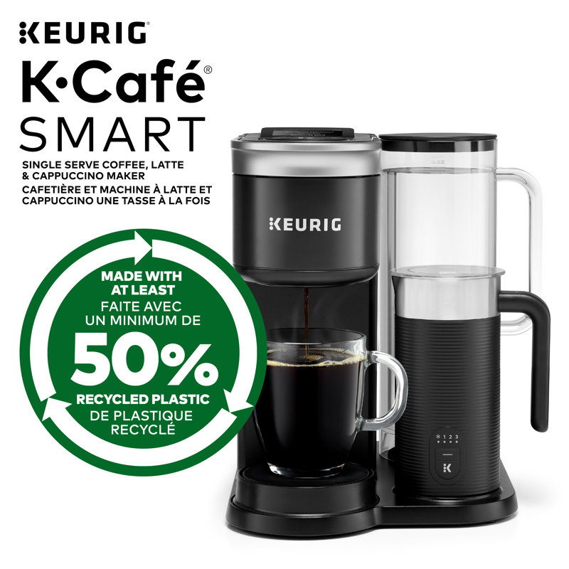 Keurig® K-Café® SMART avec capacités connectées, avec mousseur à lait pour boissons de spécialité, noir