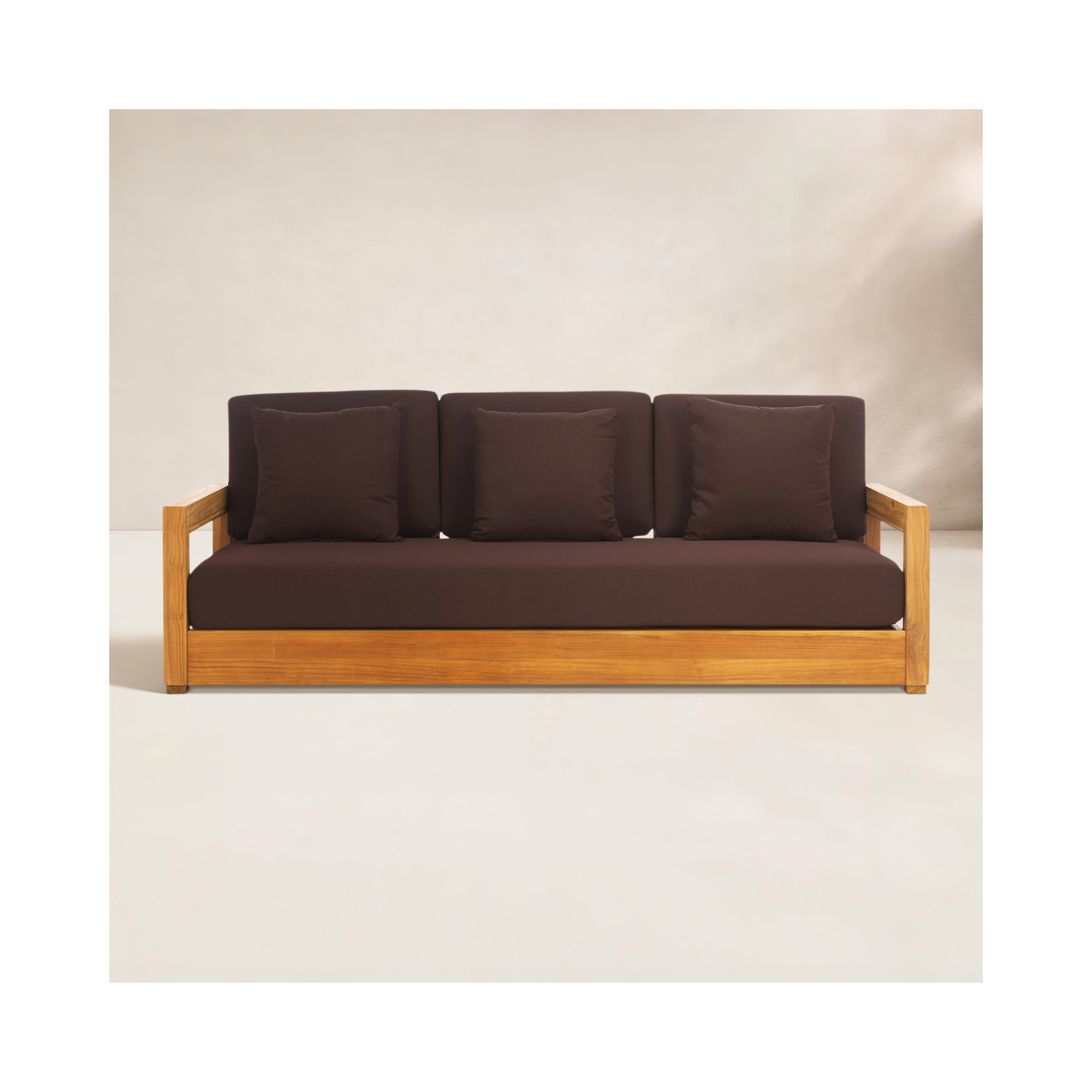 Melrose 76" Teak Outdoor Sofa, Dark Brown Melrose