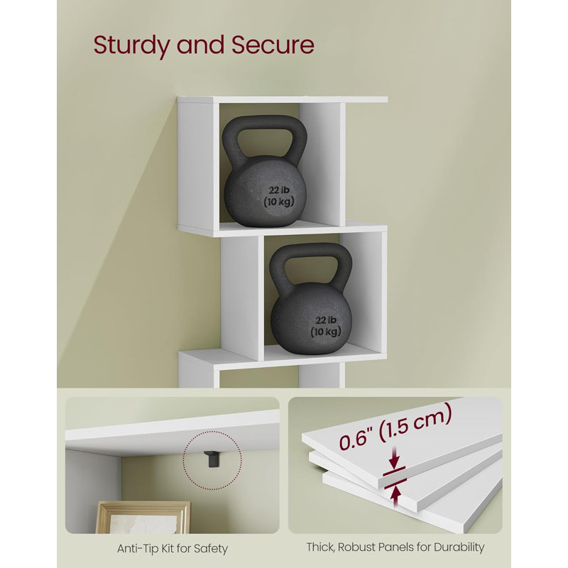 Bookshelf, 6-Tier Bookcase, 24 X 40 X 191 Cm, Room Divider, Cube Display Shelf, Freestanding Storage Shelf, For Living Room, Bedroom, Office