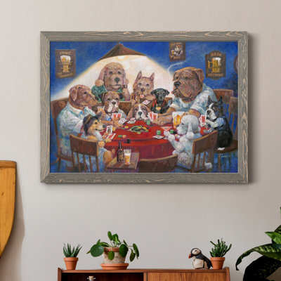 Poker Dogs - Reproduction d'art sur toile encadrée