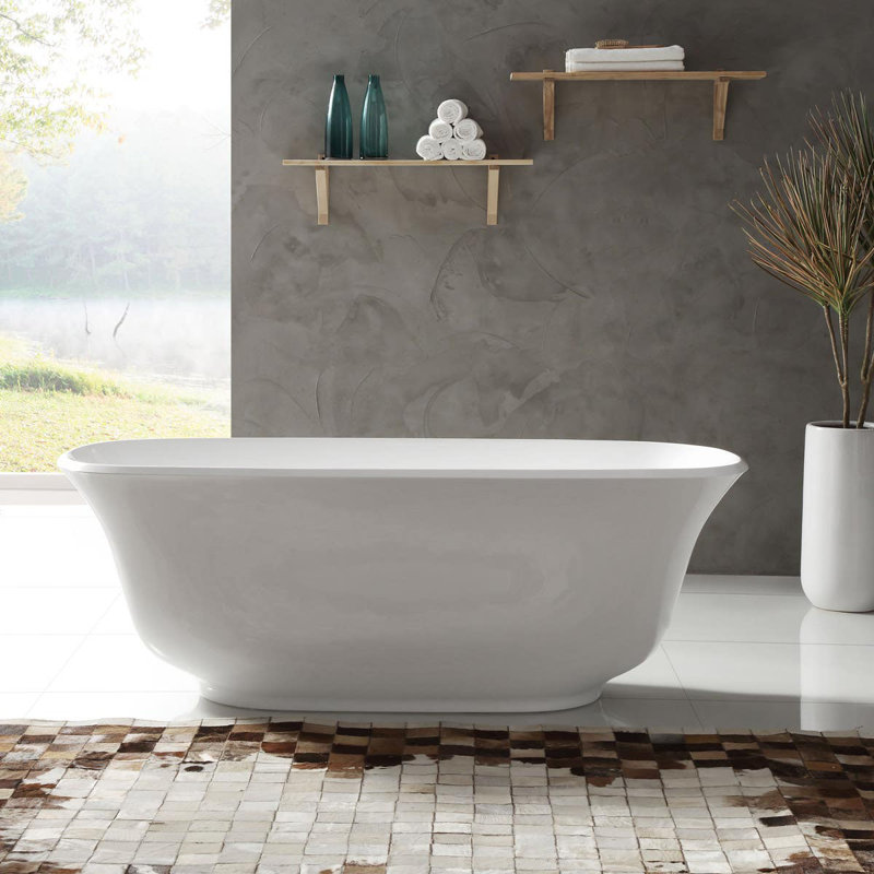 59'' x 31'' Freestanding Soaking Acrylic Bathtub