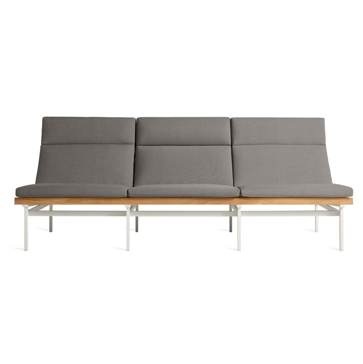 Perch 88'' Wide Powder Coated Aluminum Patio Sofa with Cushions, Toohey Charcoal, White