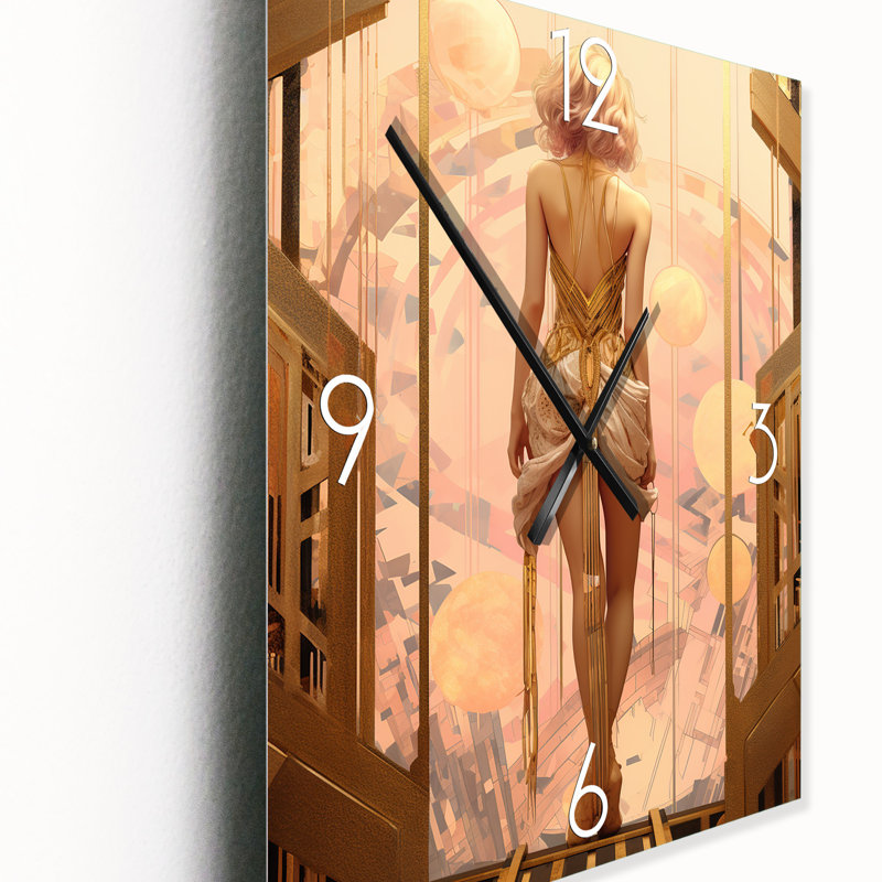 Horloge murale Art Nouveau, rétro, beauté intemporelle, élégance II, H 40 po x l 30 po x P 1 po