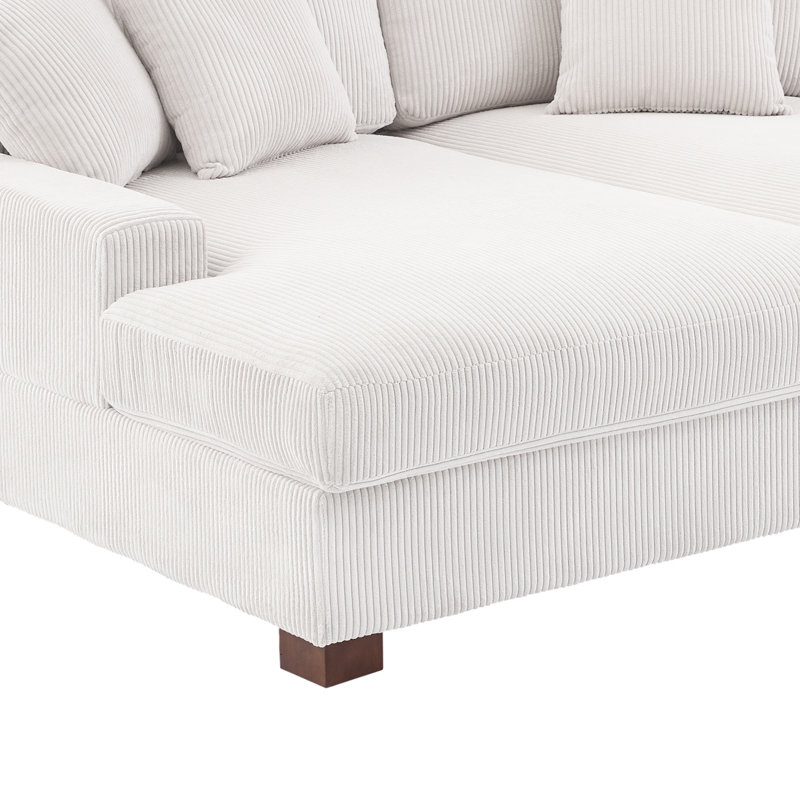 Milbrey 211.8Cm Square Arms Modular Sofa, Beige