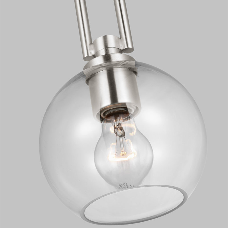 Luminaire suspendu sphère 1 lumière Hermina, Nickel brossé