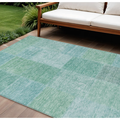 Tapis bleu sarcelle et vert