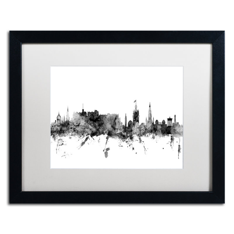 « édimbourg horizon b&w », impression encadrée, H 16 po x l 20 po x P 0,5 po
