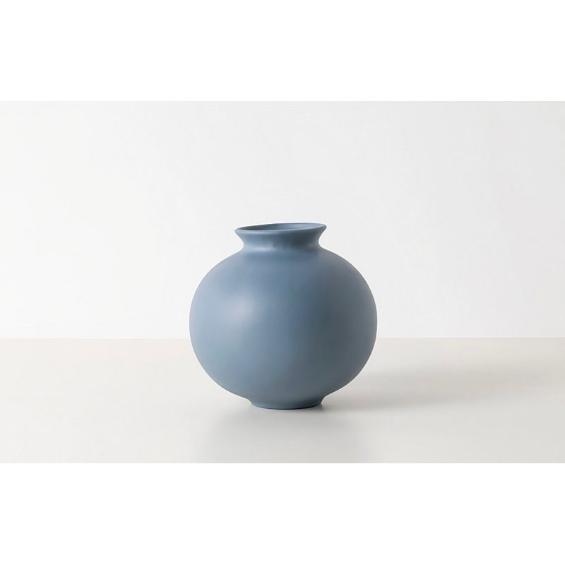 Curnin Ceramic Table Vase, Light Blue, 18cm H x 20cm W x 18cm D