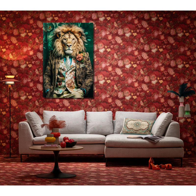 Mister Lion Print on Glass