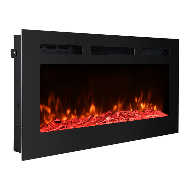 Wall Mounted Electronic Fireplace, 17" H x 36" W x 4.13" D