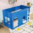 Loft Bed with LED Lights, Ladder and Versatile Underbed Study Space-129048041-129048042