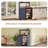 Multifunctional Refrigerator Cabinet with Adjustable Shelves, Built-in Wine Glass Rack, and Storage Drawer, Space-Saving Side Unit for Kitchen, Dining Room, and Living Area, Fits Next to Upright Freezers and Compact Refrigerators, Blue-1597482728