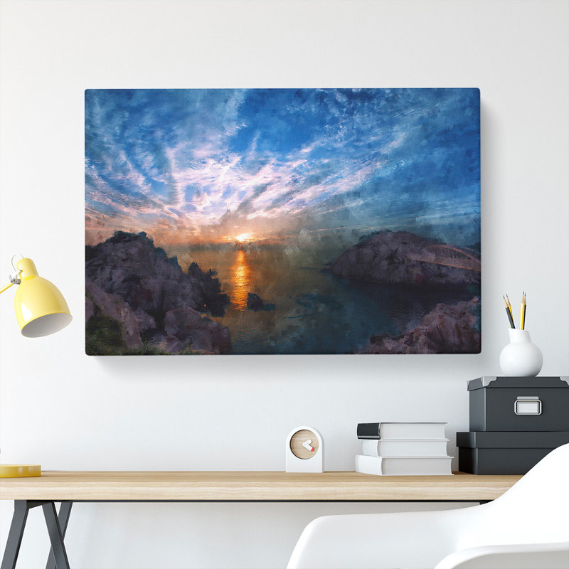 Beautiful Sunrise - Wrapped Canvas Painting, 40cm H x 60cm W x 3cm D