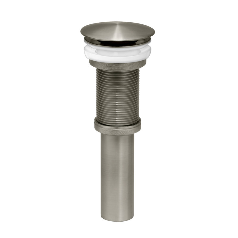 Drain à champignon Whitehaus sans trop-plein - pour ouvertures de 1 3/4 po, Nickel brossé