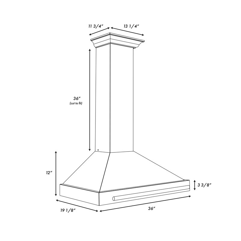 ZLINE 36 in. Convertible Stainless Steel Range Hood with Copper Shell and Handle (KB4STX-C-36)