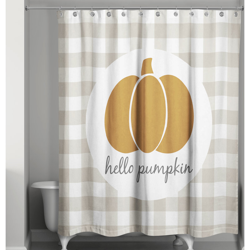 Rideau de douche simple hello citrouille buffalo check Shawnee