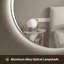 Miroir rond de salle de bain 32 "à DEL sans cadre, lumière tricolore à intensité variable, anti-buée, verre incassable HD