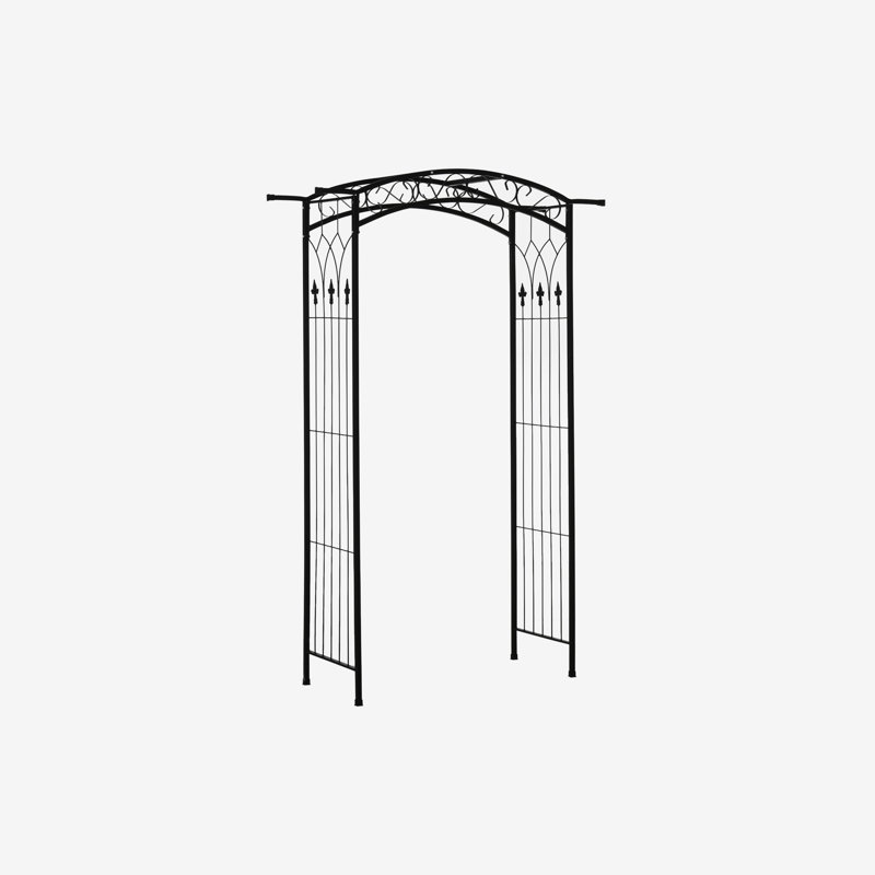 Outsunny 7Ft Wedding Arch Arbor - Scrollwork Trellis for Vines