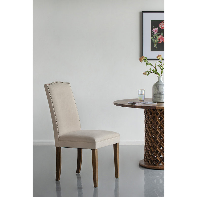 Chaise parsons en tissu Pegfair, Crème