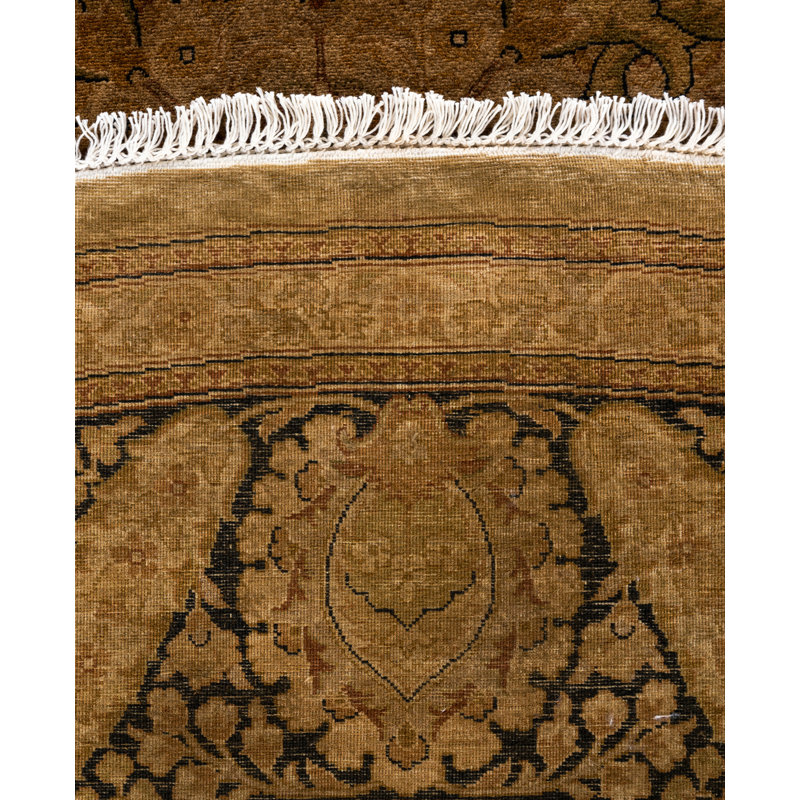 Overdyed Hand-Knotted Wool Modern-Contemporary Brown Area Rug 9' 1" x 9' 1"
